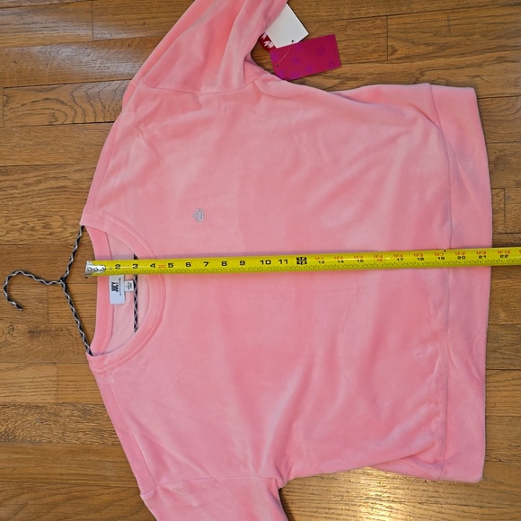 JUICY COUTURE WOMEN'S JUNIOR PINK LONG SLEEVE VELVETEEN PULLOVER CREWNECK LARGE - Picture 12 of 16